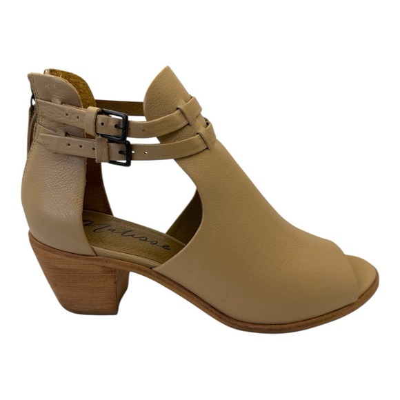 Matisse Women's Shoes Columbia Booties Brown Leather Heeled Open Toe Casual, 8.5 - Picture 1 of 9